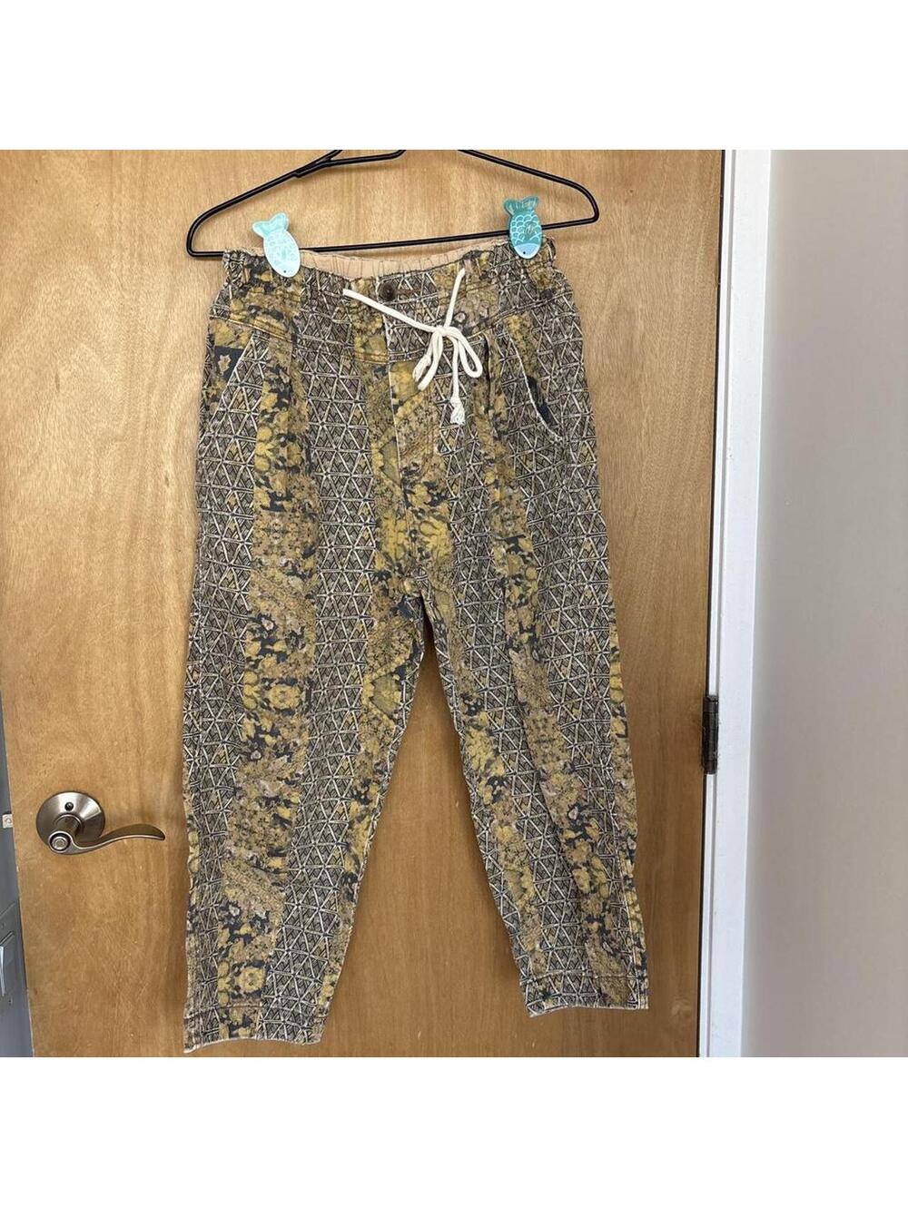 Free People Women's Patterned Drawstring Waist Pants XS
